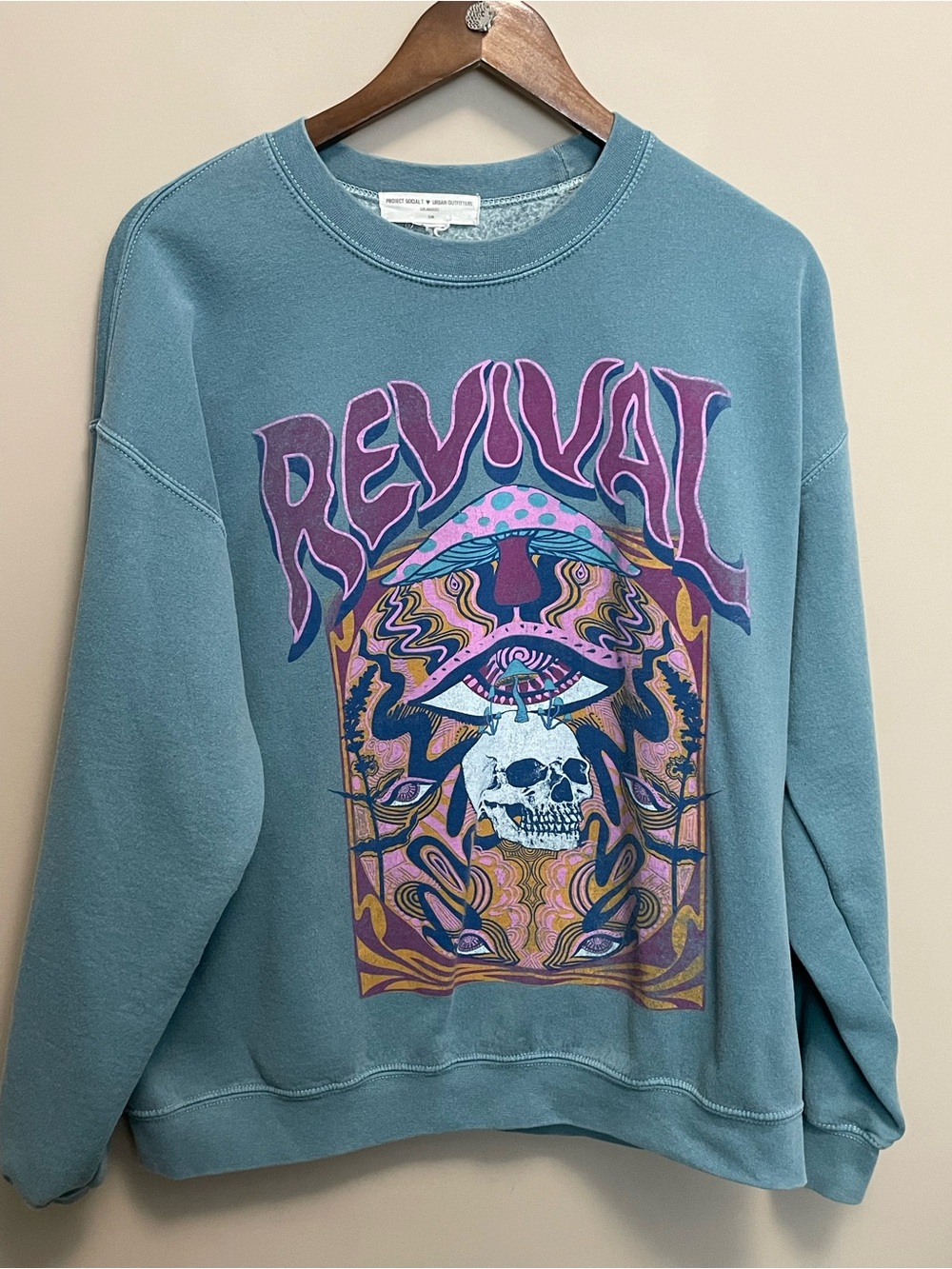 Urban Outfitters Revival Skull Crewneck Sweatshirt Women’s S/M Oversized